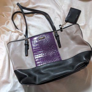 Nine West purple, taupe, black shoulder bag